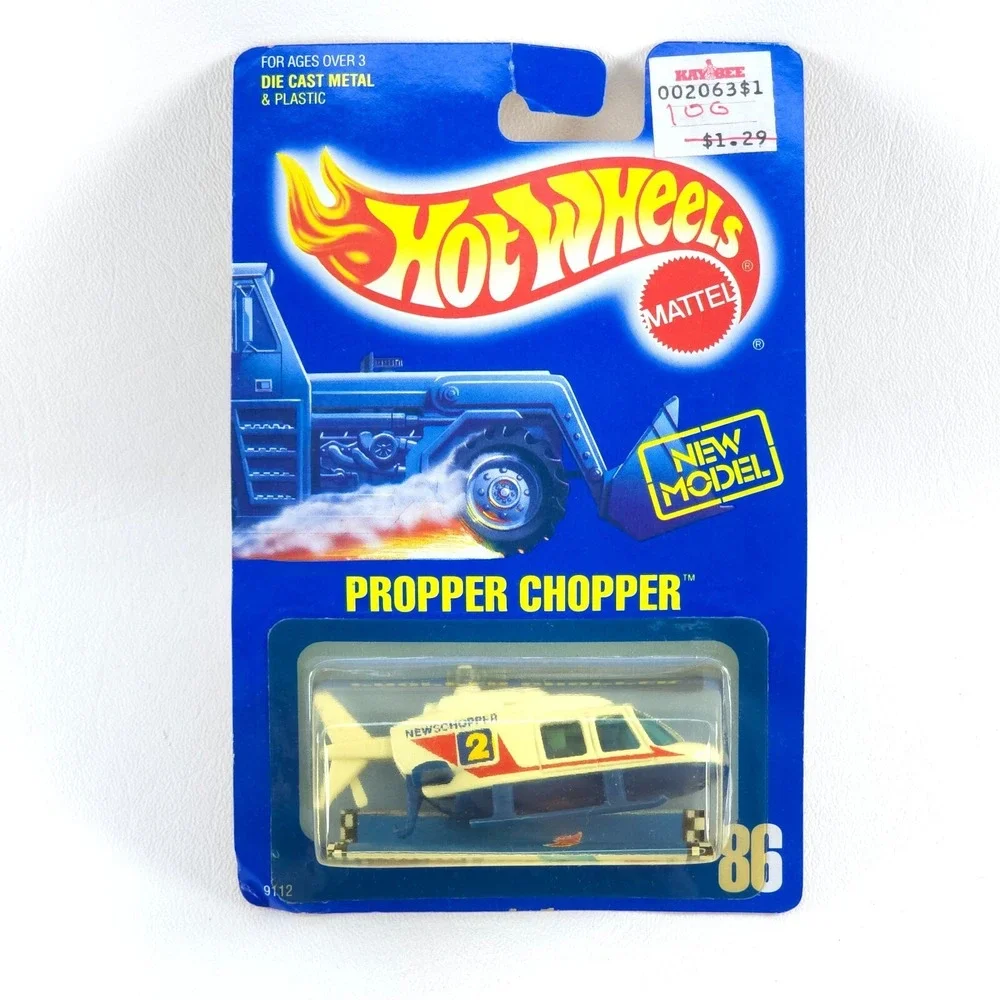VTG 1990 Hot Wheels PROPPER CHOPPER Collector No 86 RARE NEW MODEL 1st Release